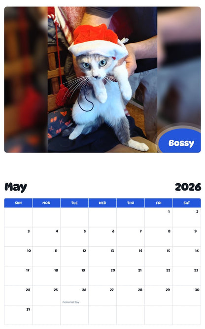 2026 - 2027 Bossy - Pawidols Pet Calendar