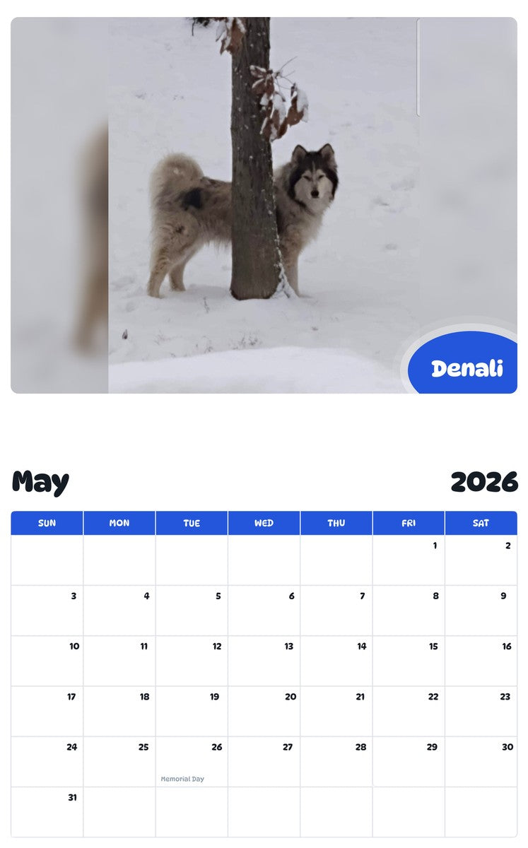 2026 - 2027 Denali - Pawidols Pet Calendar