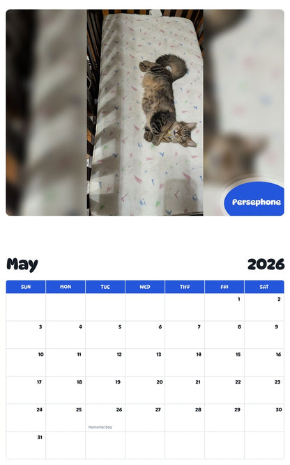 2026 - 2027 Persephone - Pawidols Pet Calendar