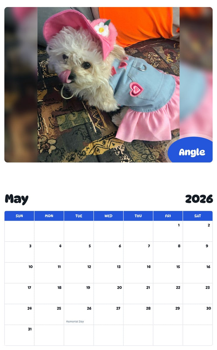 2026 - 2027 Angle - Pawidols Pet Calendar