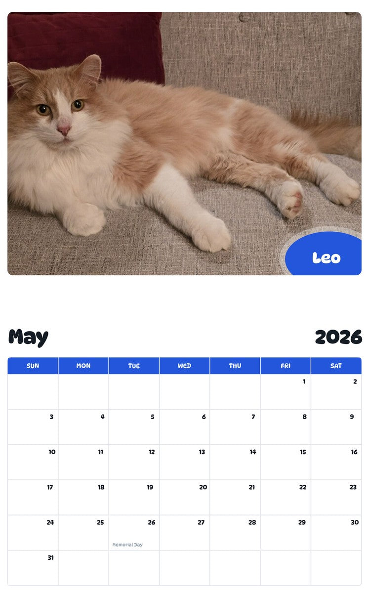2026 - 2027 Leo - Pawidols Pet Calendar