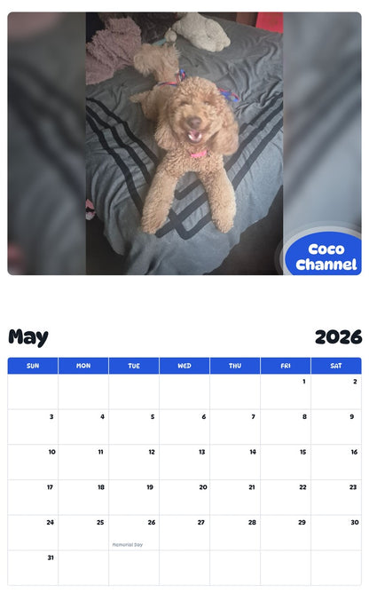 2026 - 2027 Coco Channel - Pawidols Pet Calendar