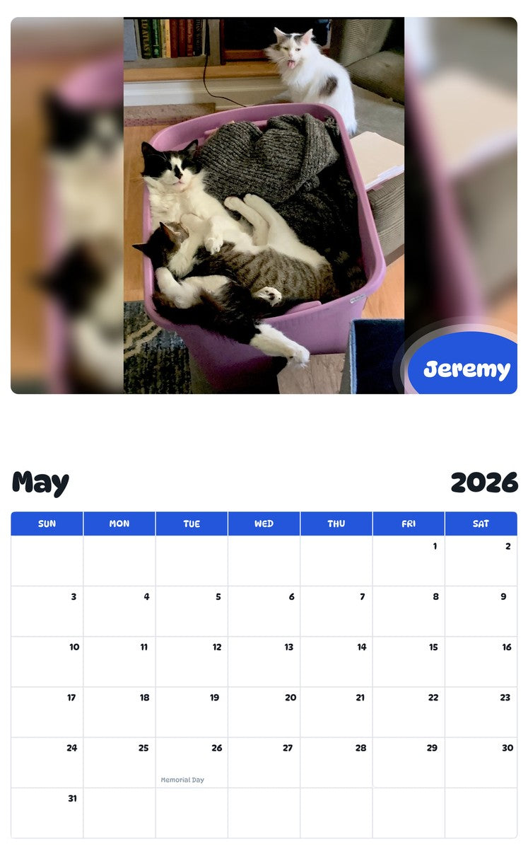 2026 - 2027 Jeremy - Pawidols Pet Calendar