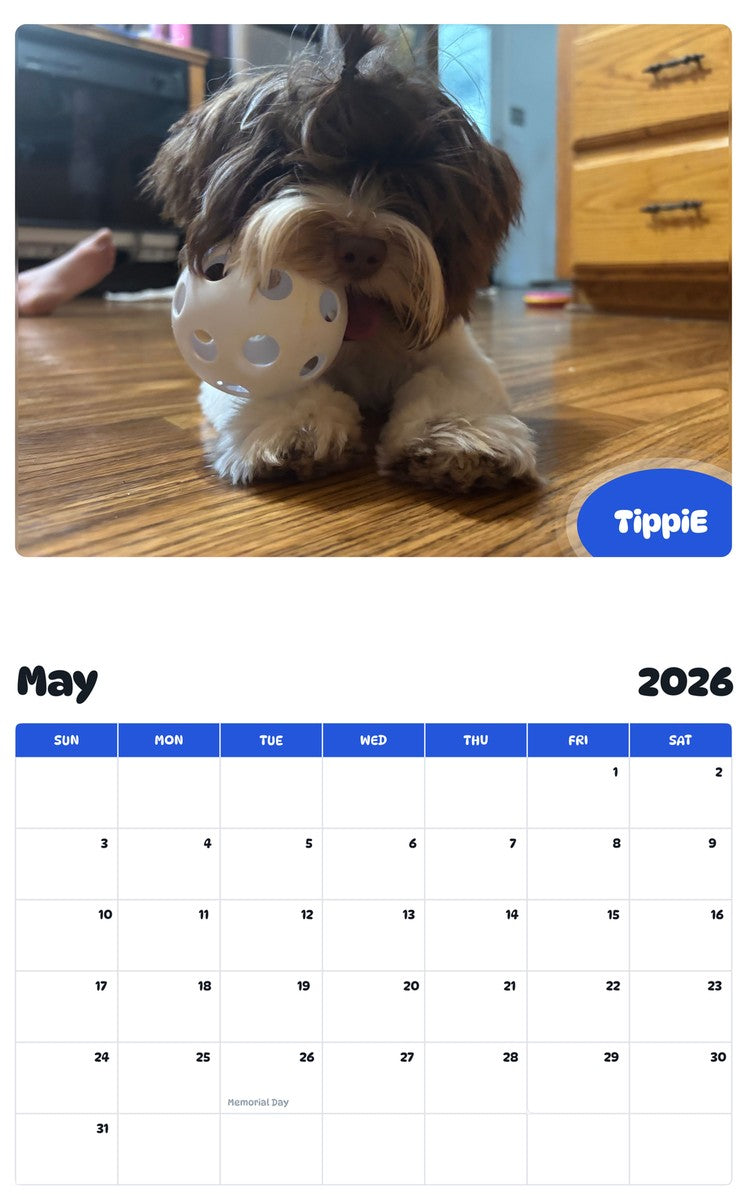 2026 - 2027 TippiE - Pawidols Pet Calendar