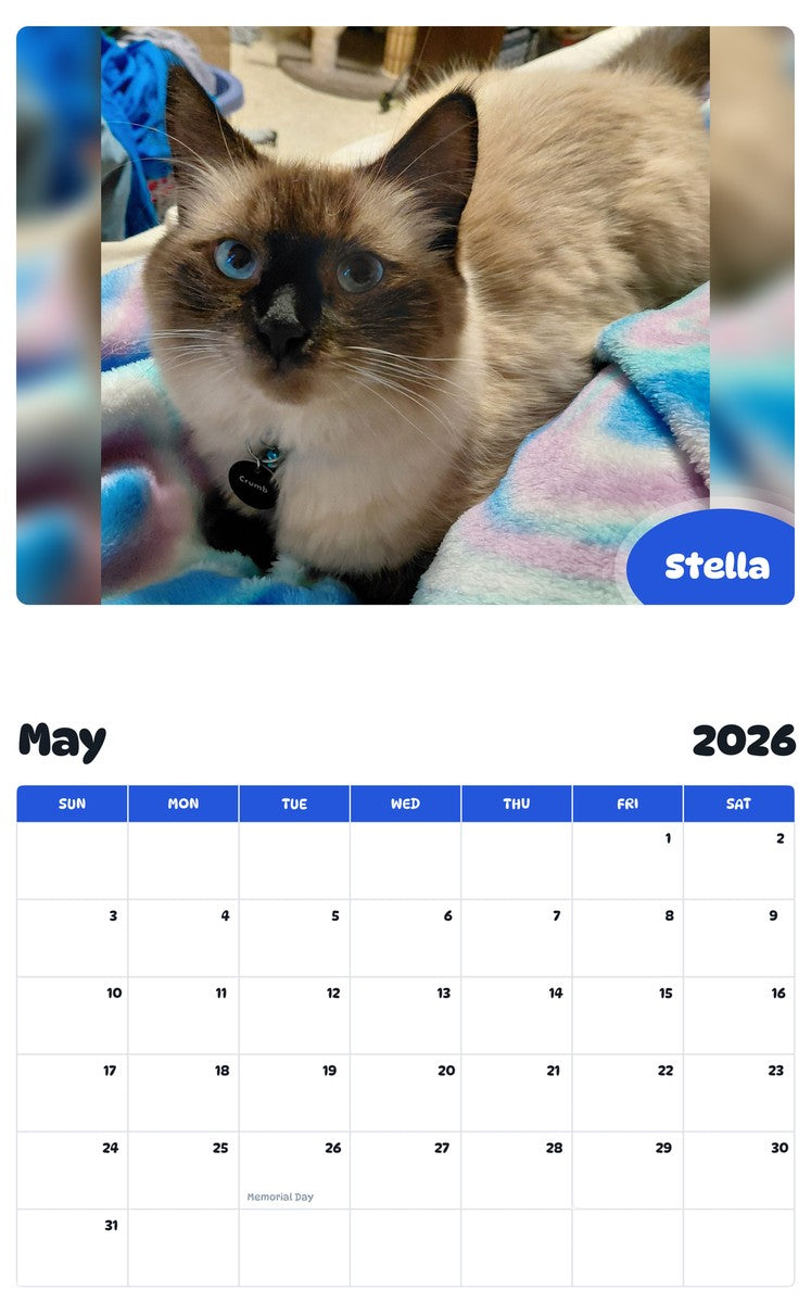 2026 - 2027 Stella - Pawidols Pet Calendar