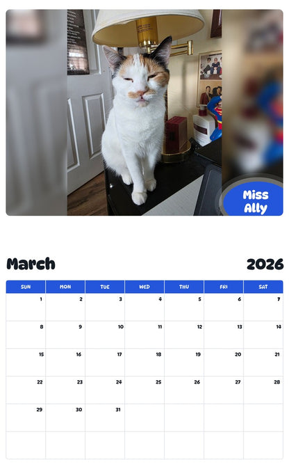 November 2025 - October 2026 Miss Ally - Pawidols Pet Calendar