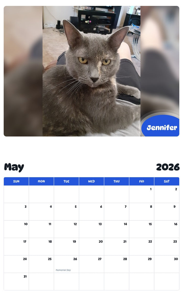 2026 - 2027 Jennifer - Pawidols Pet Calendar