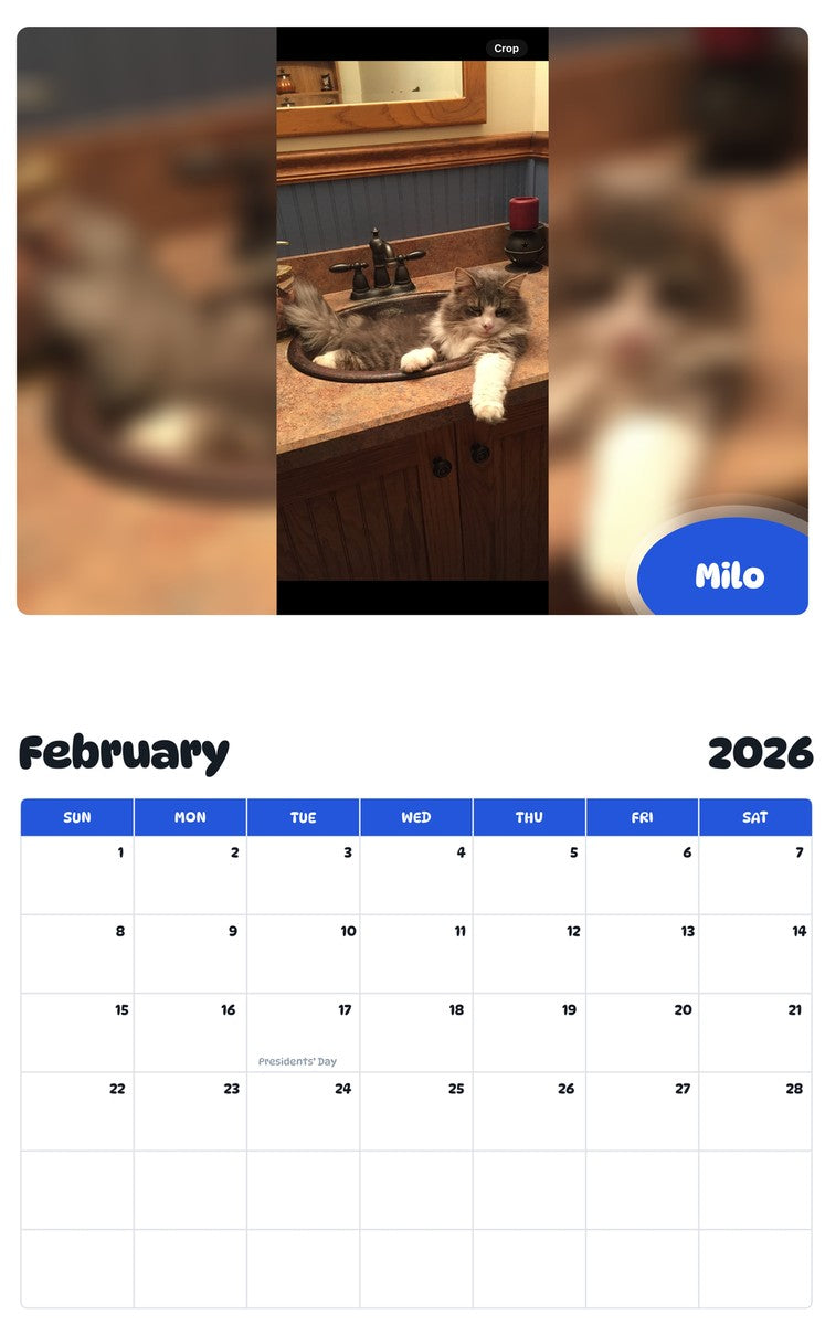 October 2025 - September 2026 Milo - Pawidols Pet Calendar