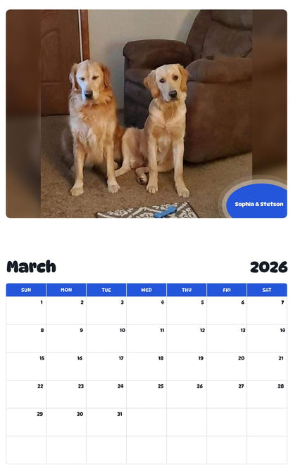 November 2025 - October 2026 Sophia & Stetson - Pawidols Pet Calendar