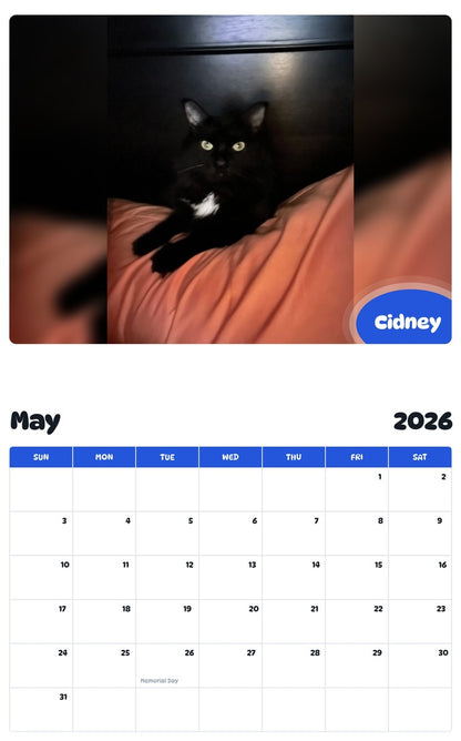 2026 - 2027 Cidney - Pawidols Pet Calendar