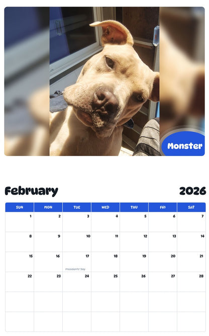 October 2025 - September 2026 Monster - Pawidols Pet Calendar