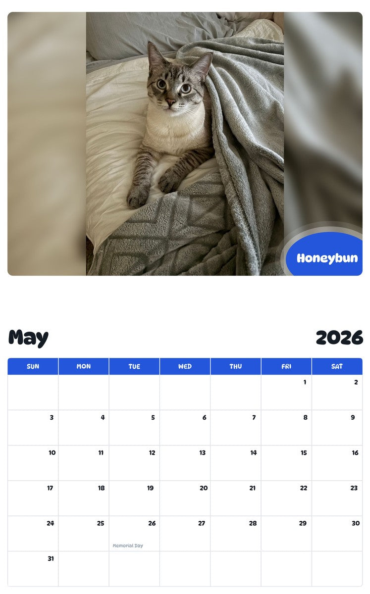 2026 - 2027 Honeybun - Pawidols Pet Calendar