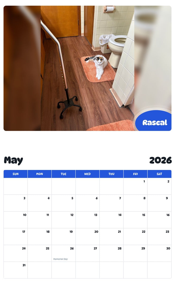 2026 - 2027 Rascal - Pawidols Pet Calendar