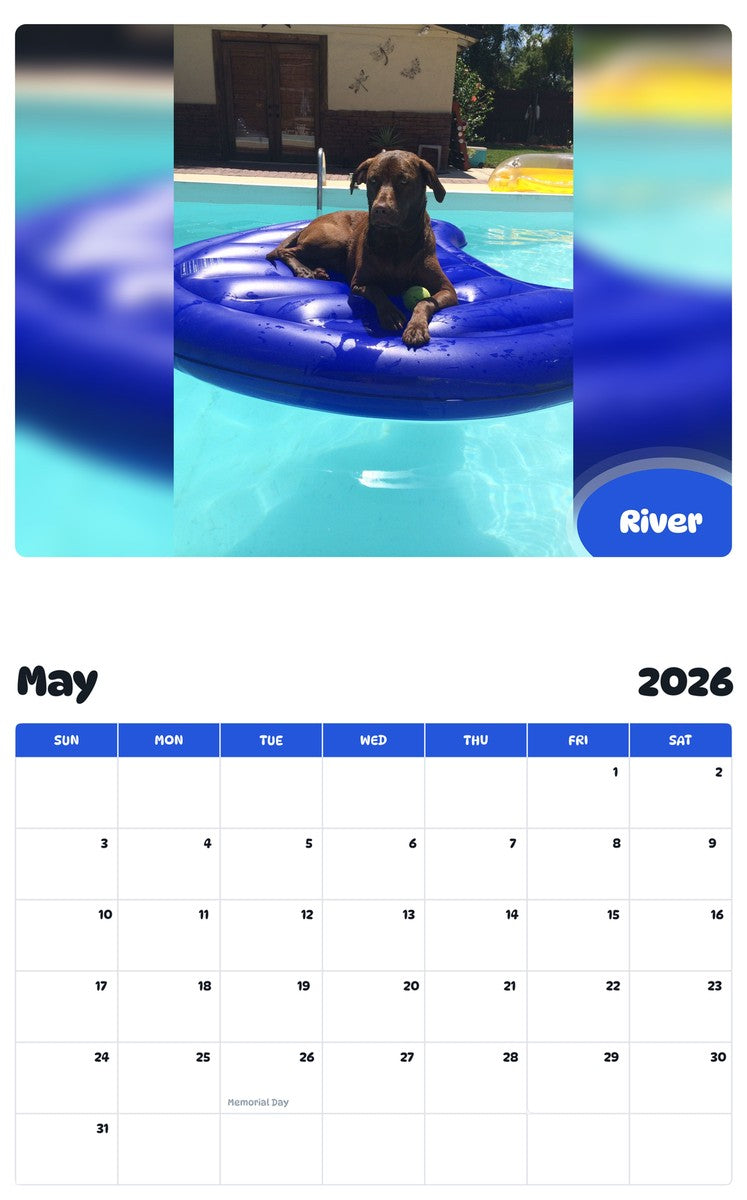 2026 - 2027 River - Pawidols Pet Calendar