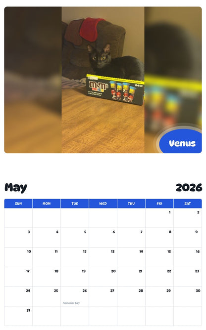2026 - 2027 Venus - Pawidols Pet Calendar