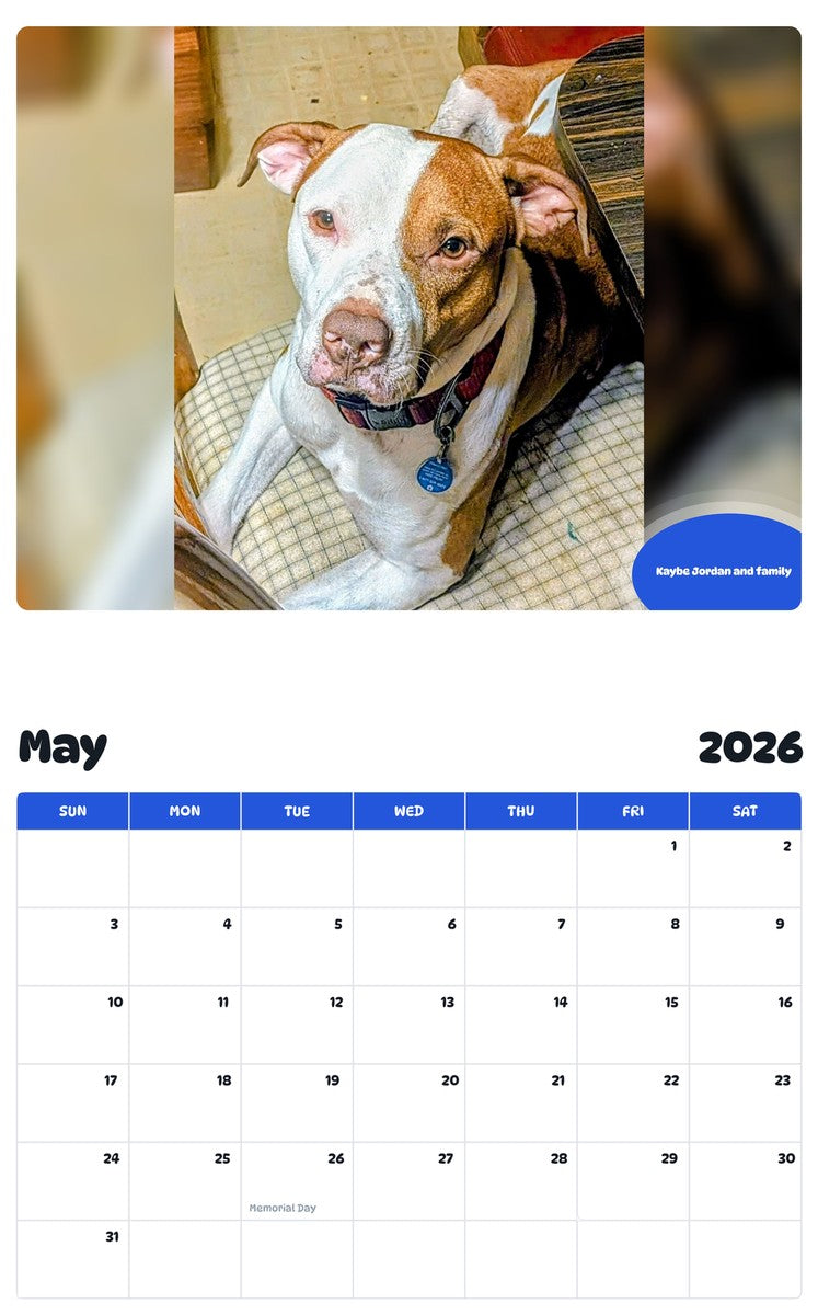 2026 - 2027 Kaybe Jordan and family - Pawidols Pet Calendar