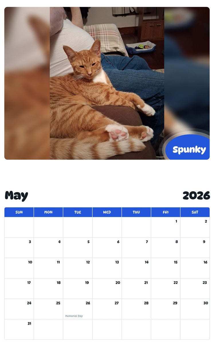 2026 - 2027 Spunky - Pawidols Pet Calendar