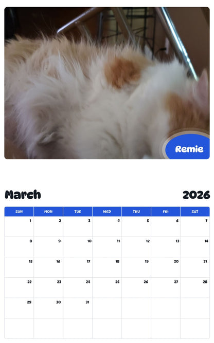 November 2025 - October 2026 Remie - Pawidols Pet Calendar