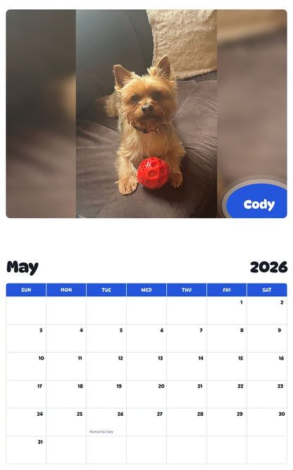 2026 - 2027 Cody - Pawidols Pet Calendar