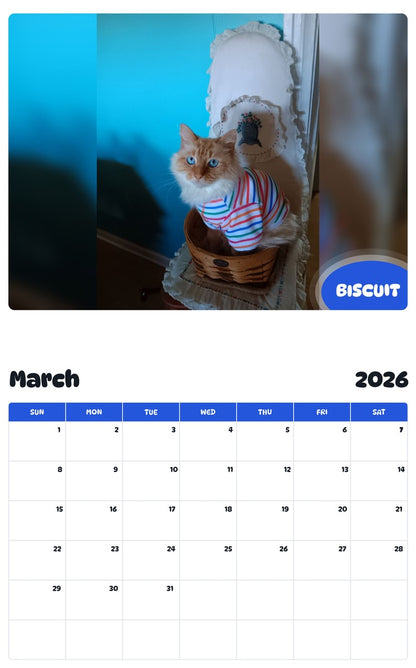 November 2025 - October 2026 BISCUIT - Pawidols Pet Calendar