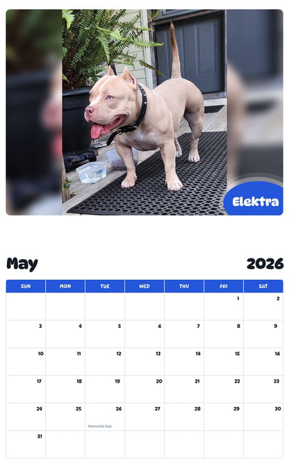 2026 - 2027 Elektra - Pawidols Pet Calendar