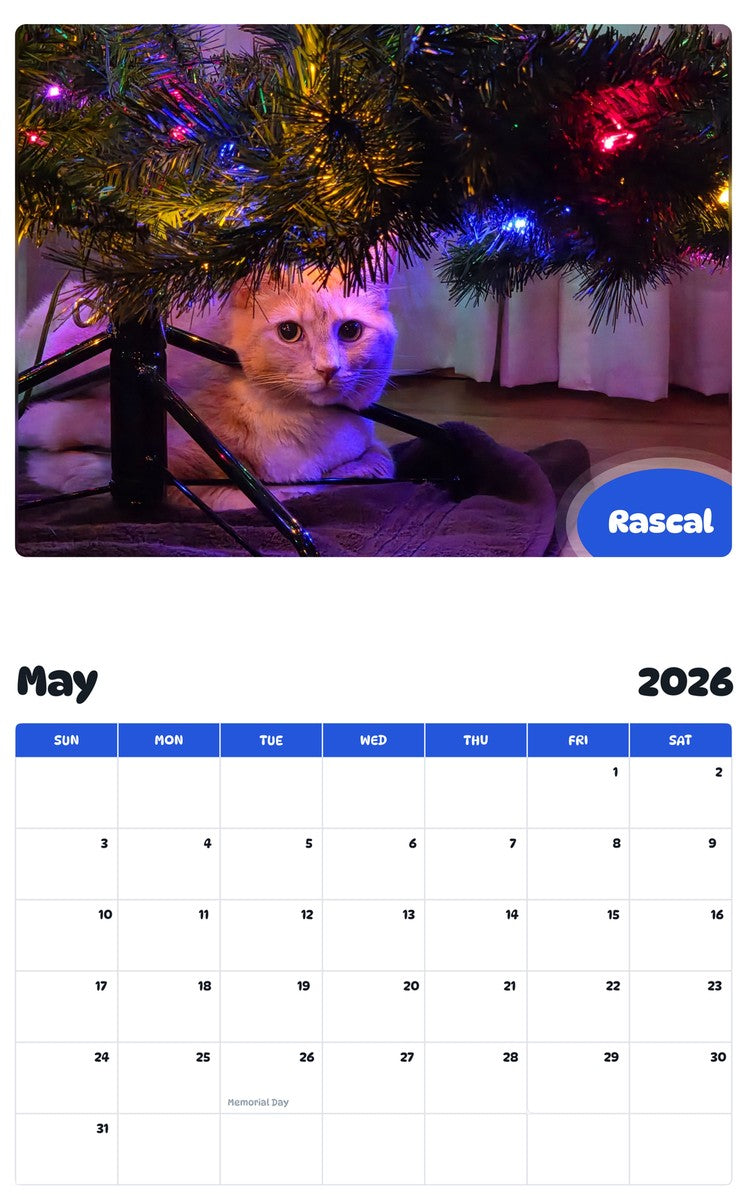 2026 - 2027 Rascal - Pawidols Pet Calendar
