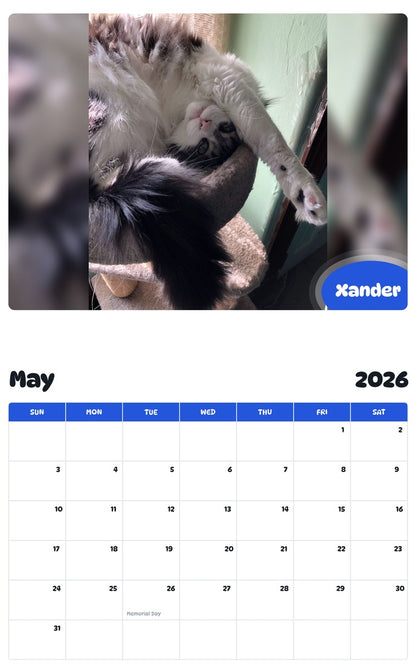 2026 - 2027 Xander - Pawidols Pet Calendar