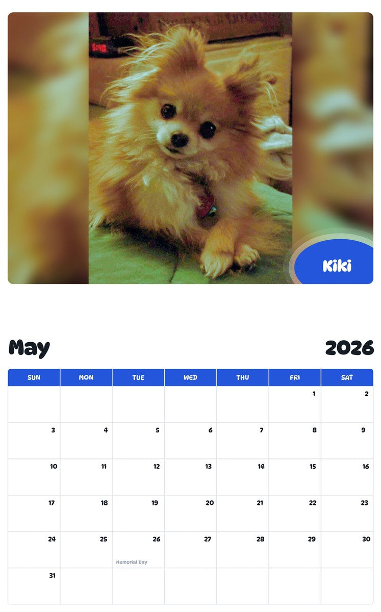 2026 - 2027 Kiki - Pawidols Pet Calendar