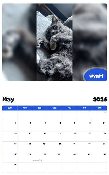 2026 - 2027 Wyatt - Pawidols Pet Calendar