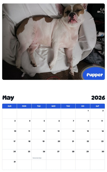 2026 - 2027 Pupper - Pawidols Pet Calendar