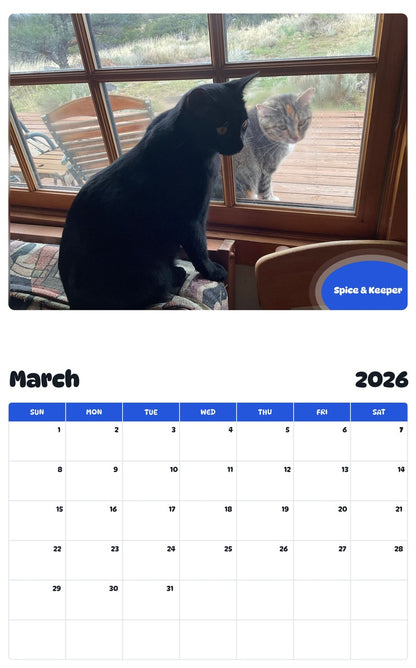 November 2025 - October 2026 Spice & Keeper - Pawidols Pet Calendar