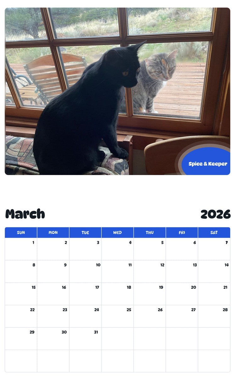 November 2025 - October 2026 Spice & Keeper - Pawidols Pet Calendar