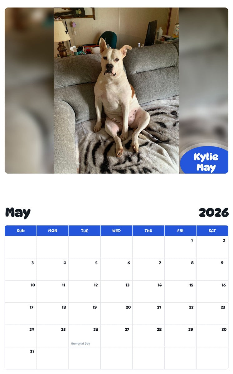 2026 - 2027 Kylie May - Pawidols Pet Calendar