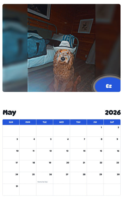 2026 - 2027 Ez - Pawidols Pet Calendar