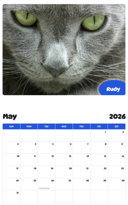 2026 - 2027 Rudy - Pawidols Pet Calendar