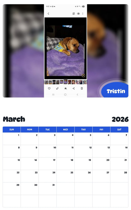 November 2025 - October 2026 Tristin - Pawidols Pet Calendar