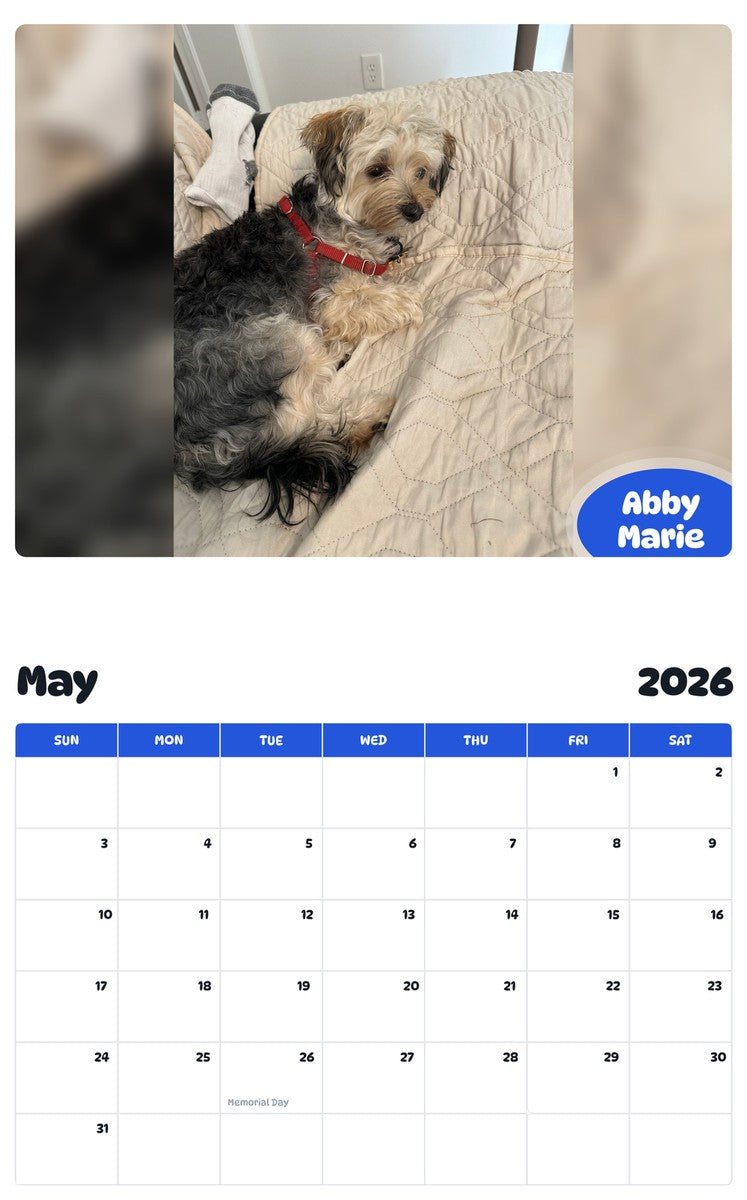 2026 - 2027 Abby Marie - Pawidols Pet Calendar
