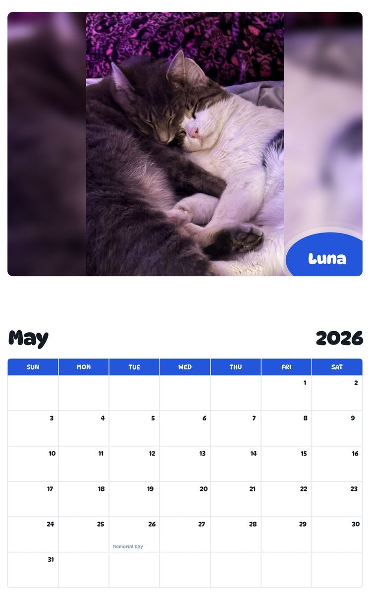 2026 - 2027 Luna - Pawidols Pet Calendar