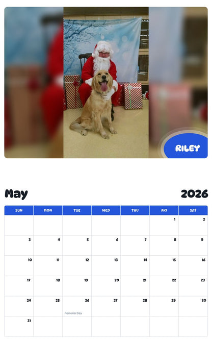 2026 - 2027 RILEY - Pawidols Pet Calendar