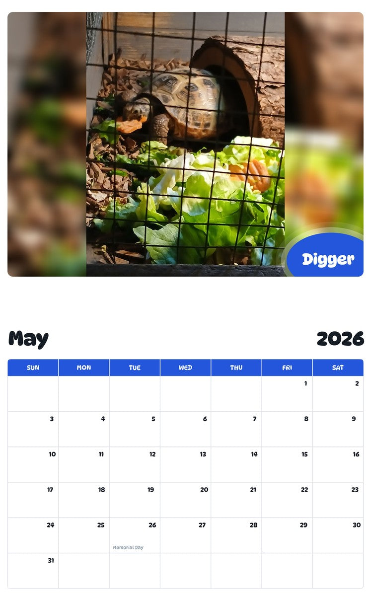 2026 - 2027 Digger - Pawidols Pet Calendar