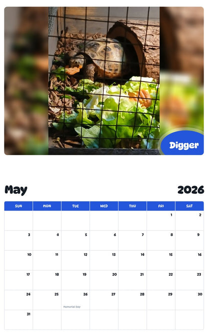 2026 - 2027 Digger - Pawidols Pet Calendar
