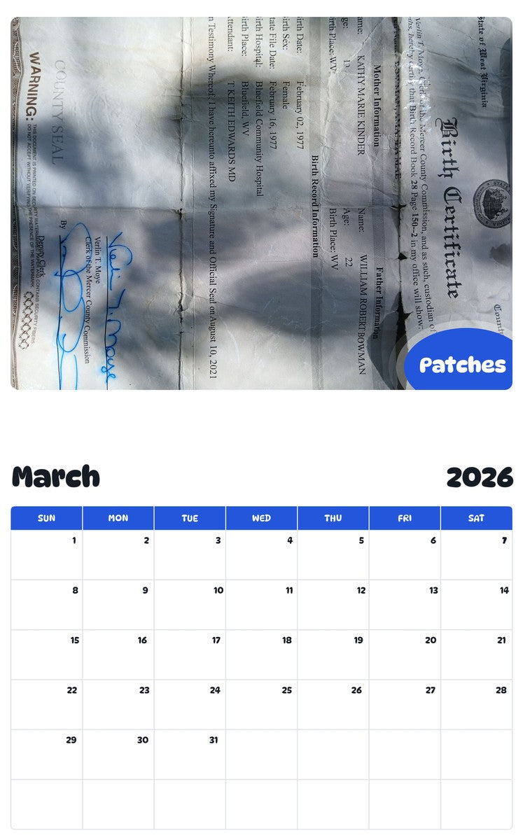 November 2025 - October 2026 Patches - Pawidols Pet Calendar