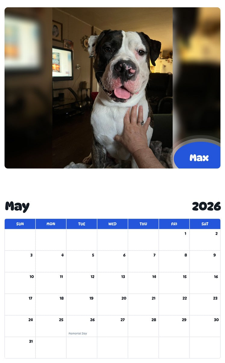 2026 - 2027 Max - Pawidols Pet Calendar