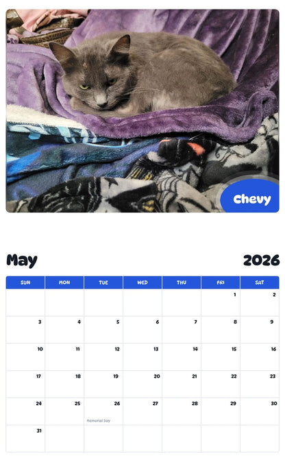2026 - 2027 Chevy - Pawidols Pet Calendar