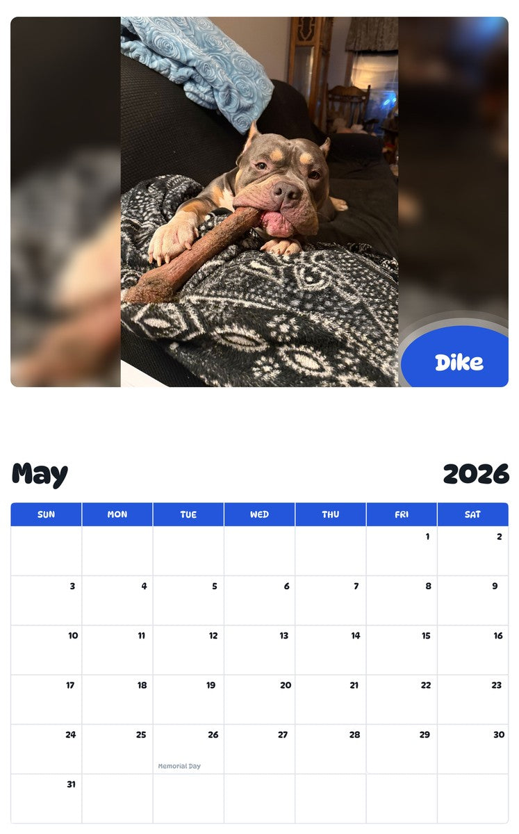 2026 - 2027 Dike - Pawidols Pet Calendar