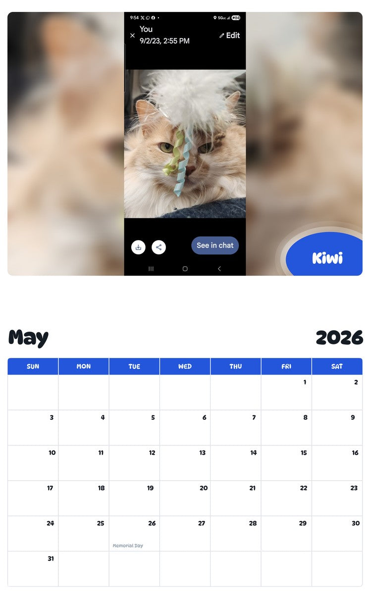 2026 - 2027 Kiwi - Pawidols Pet Calendar
