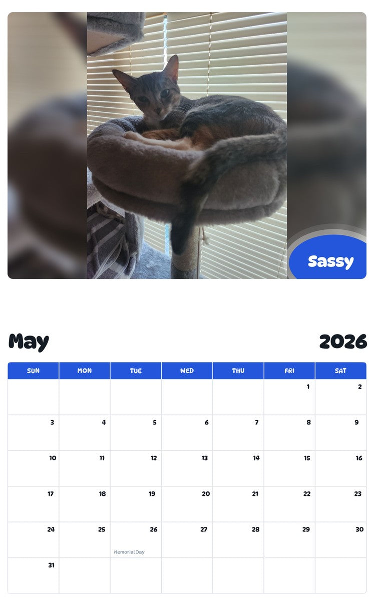 2026 - 2027 Sassy - Pawidols Pet Calendar