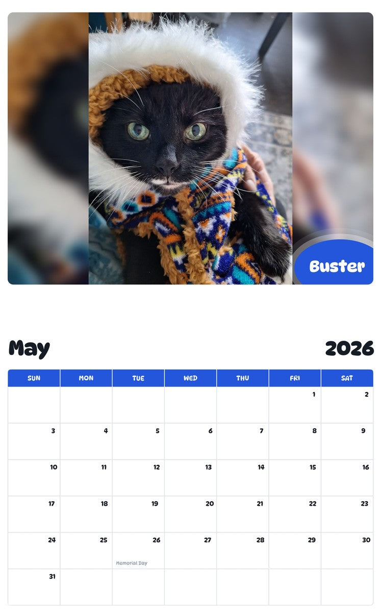 2026 - 2027 Buster - Pawidols Pet Calendar