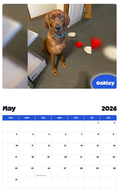 2026 - 2027 Oakley - Pawidols Pet Calendar