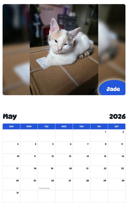 2026 - 2027 Jade - Pawidols Pet Calendar